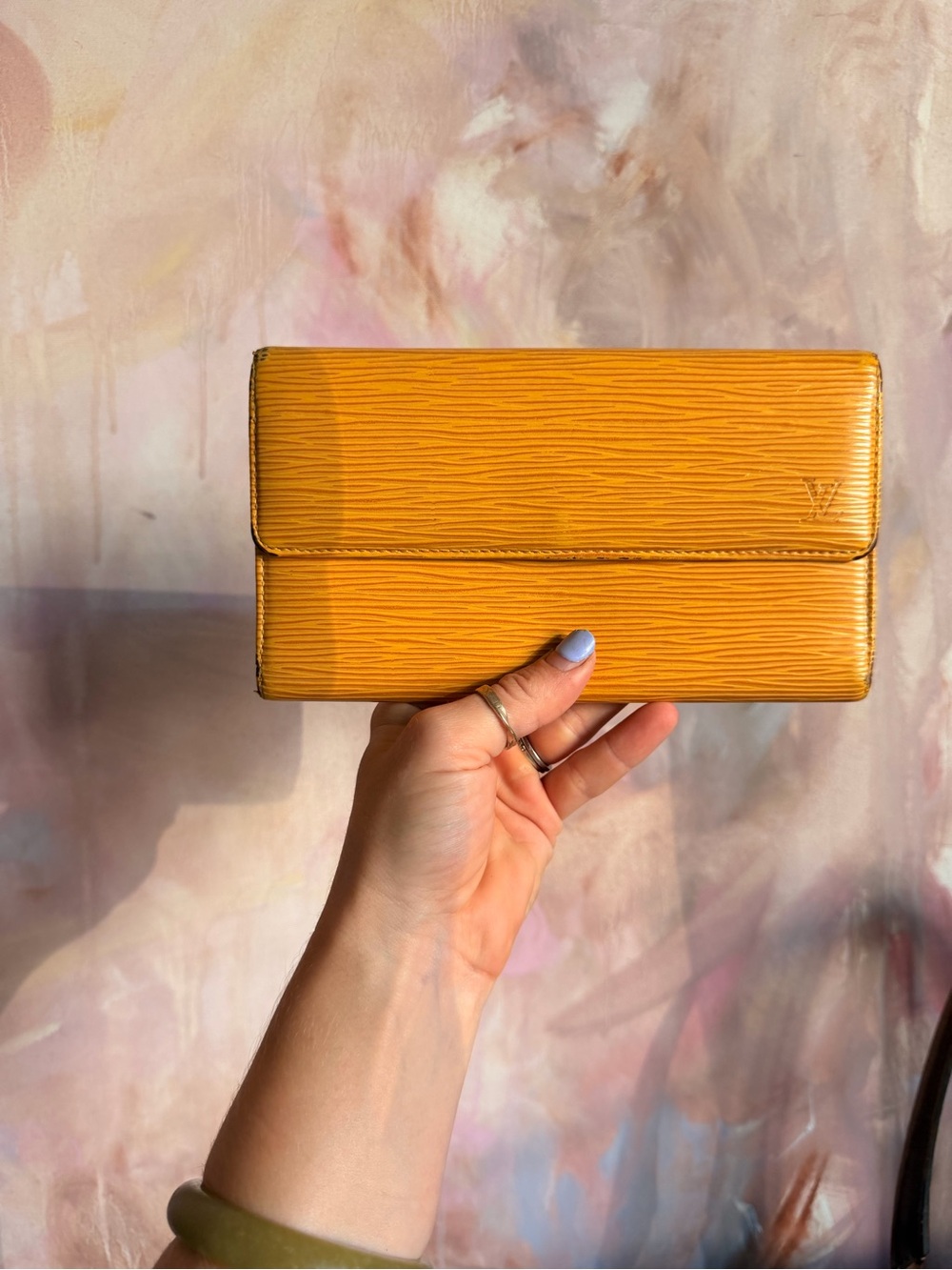 Louis Vuitton Mustard Epi Leather Wallet Clutch
